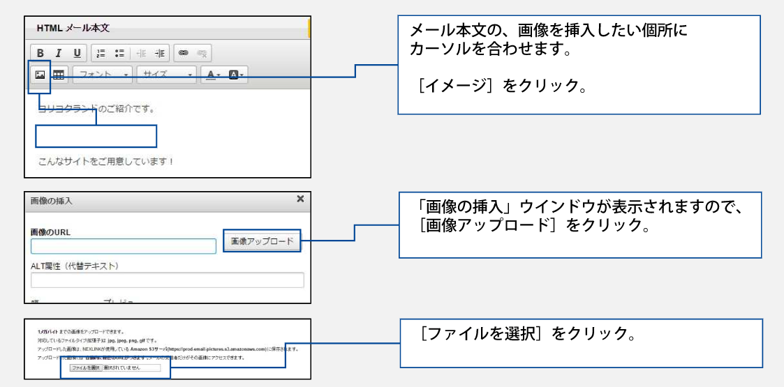 NEXLINK BASIC】HTMLメールに画像を挿入する方法を教えてください